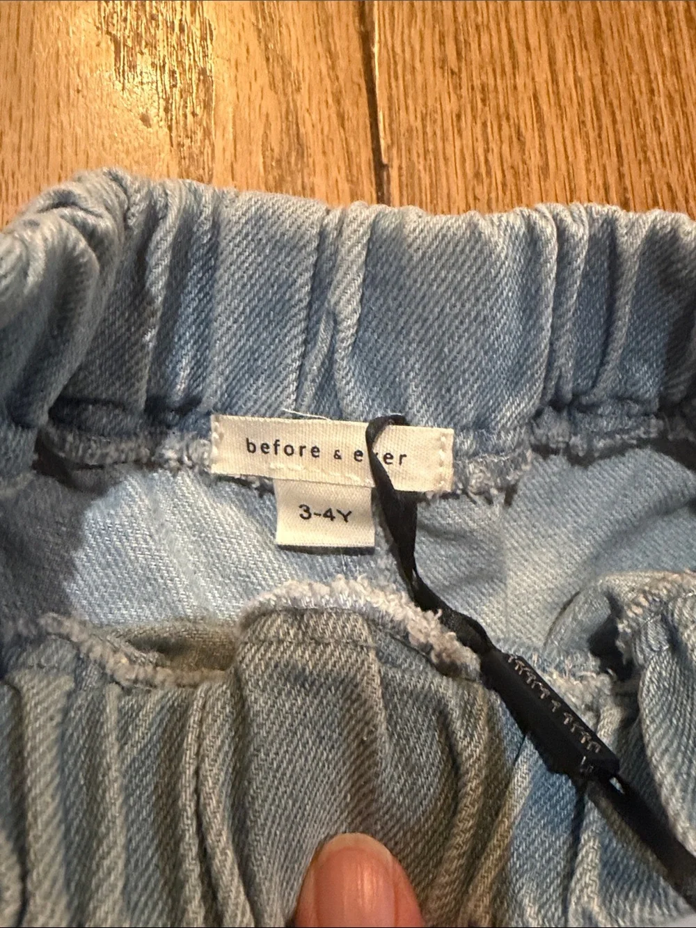 Girls' Light Blue Denim Ruffle Shorts before & ever Kids